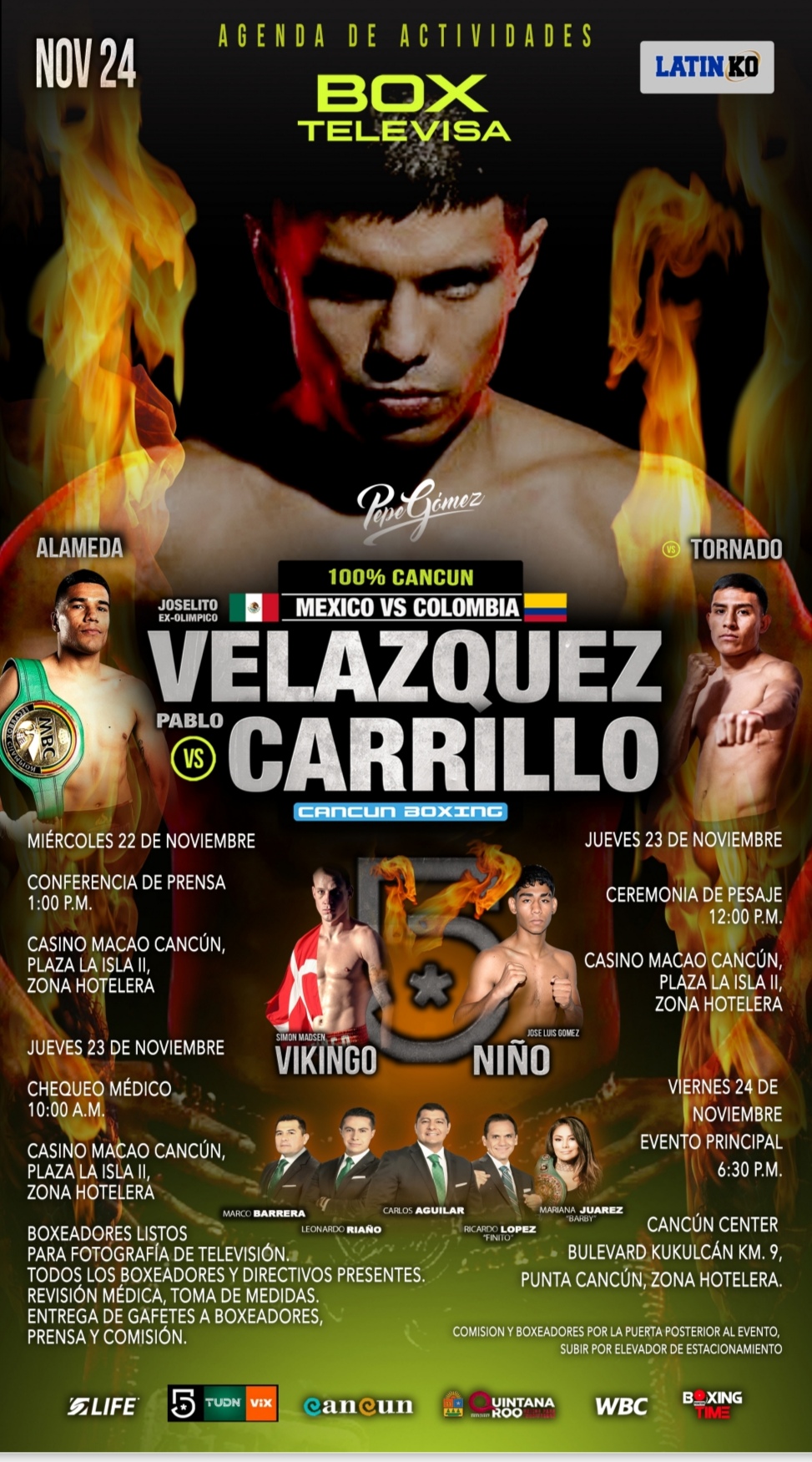 JOSELITO VELÁZQUEZ REGRESA A CANCÚN ENCABEZANDO CARTELERA INTERNACIONAL DE BOX TELEVISA