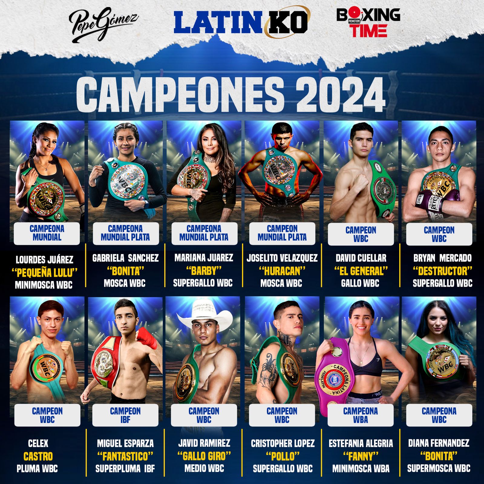 LOS REYES Y REINAS DEL RING, DOMINARON EL BOXEO EN EL 2024 