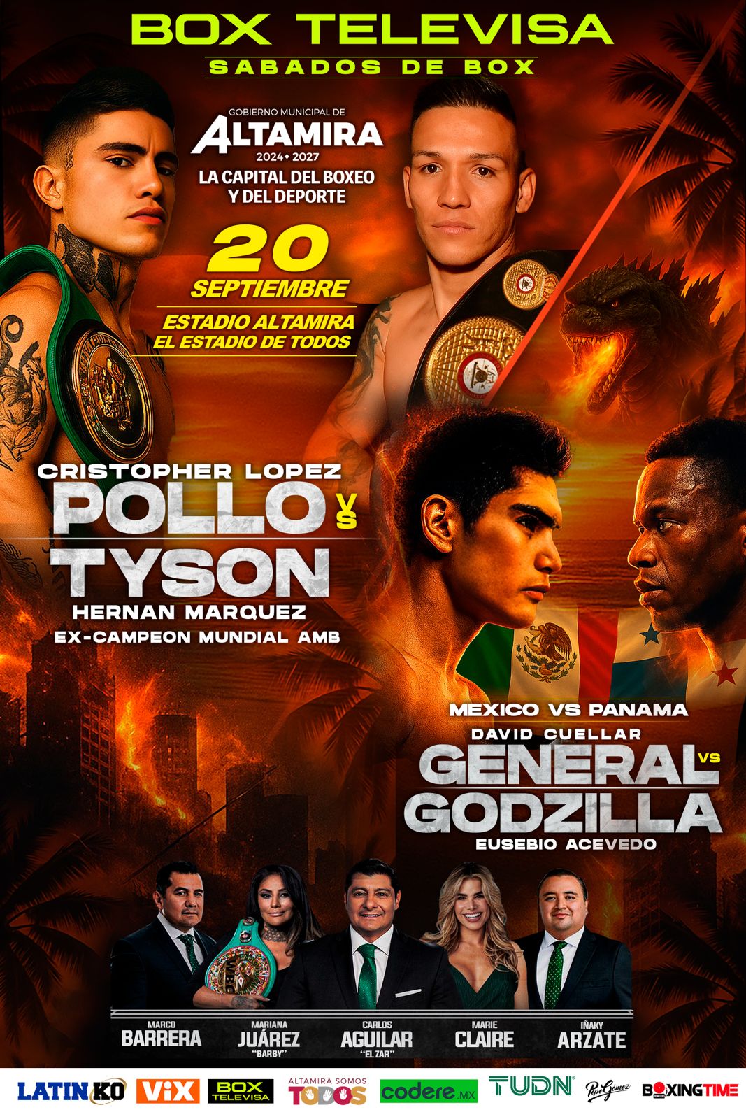 ‘POLLO’ LÓPEZ Y ‘GENERAL’ CUÉLLAR PROTAGONIZAN INTENSAS BATALLAS DESDE ALTAMIRA POR BOX TELEVISA 