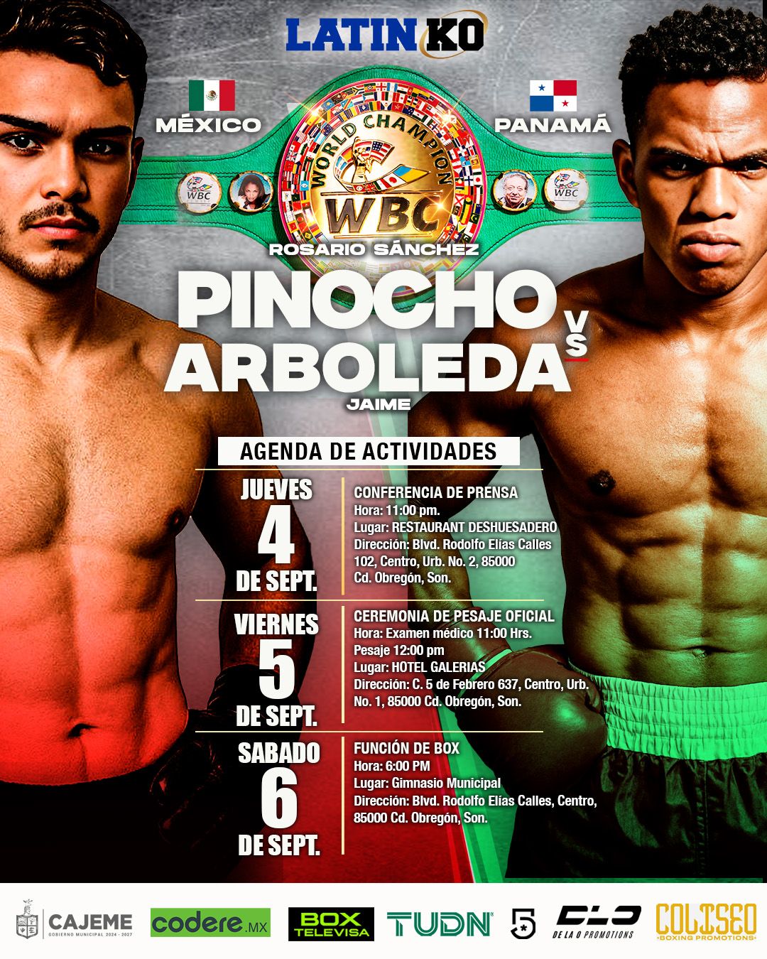 CD. OBREGÓN, SERÁ LA CAPITAL DEL BOXEO EL 6 DE SEPTIEMBRE POR BOX TELEVISA