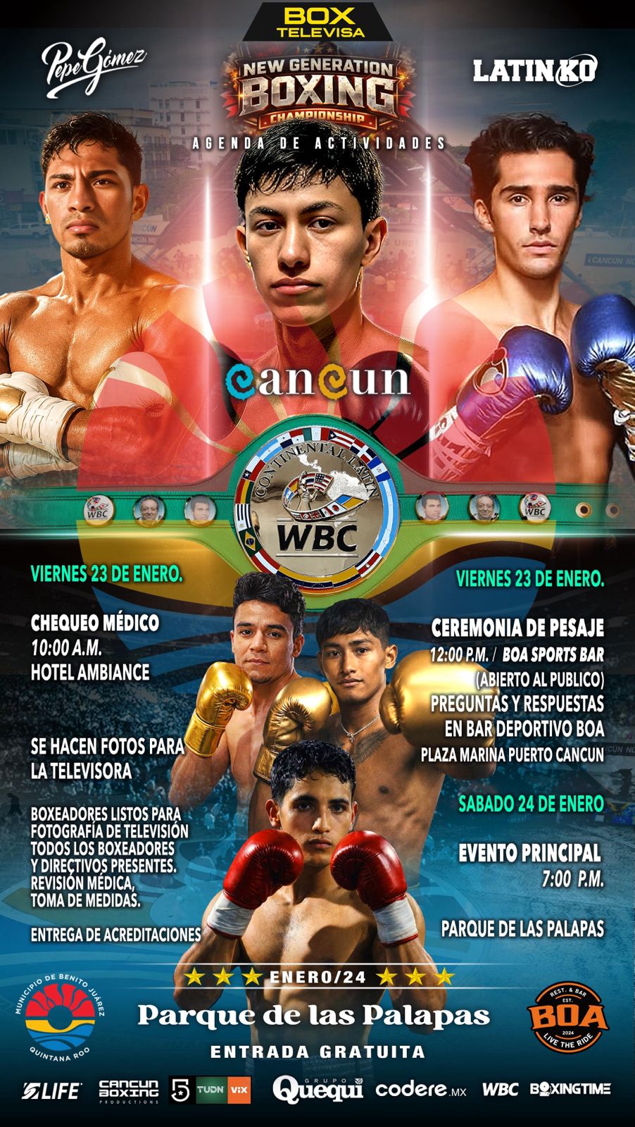AROMA A NOCAUT, NEW GENERATION BOXING SACUDE LAS PALAPAS DE CANCÚN EN BOX TELEVISA