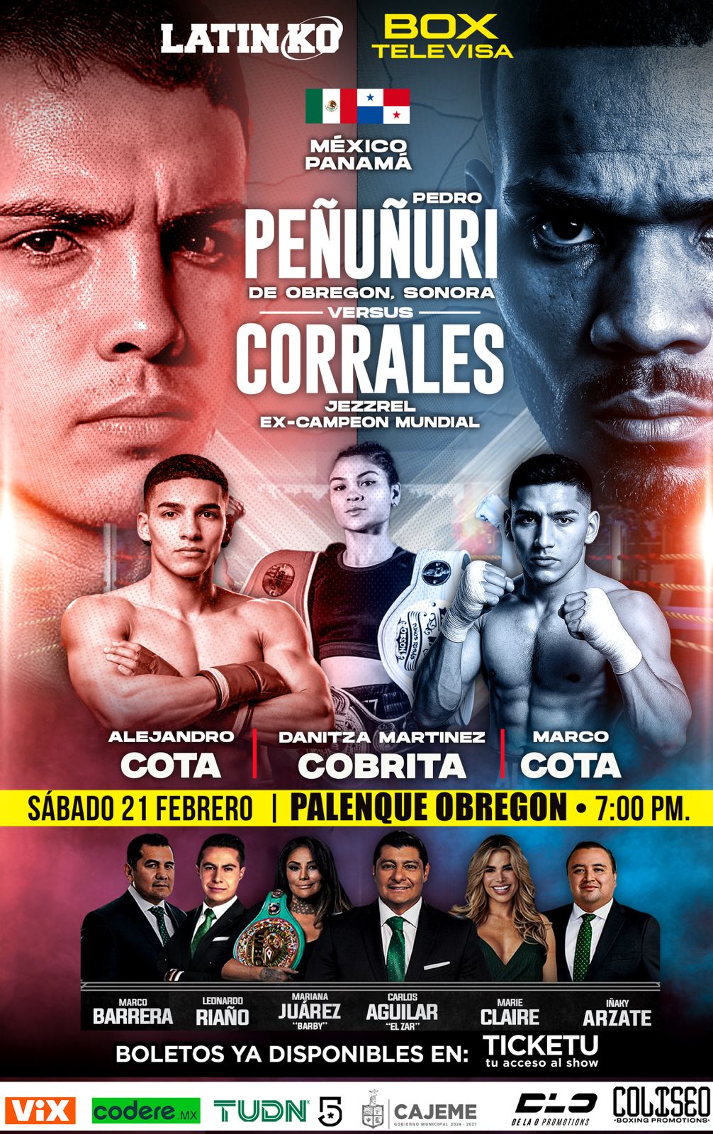 PEÑÚÑURI EN PRUEBA DE FUEGO, ENFRENTA AL EX CAMPEÓN MUNDIAL CORRALES EN EL PALENQUE DE OBREGÓN POR TELEVISA 